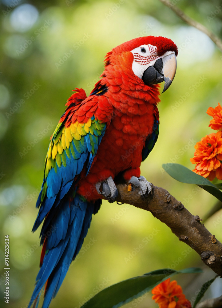 red and blue macaw red and blue macaw