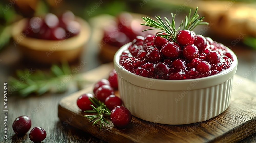 A close-up of a Thanksgiving cranberry sauce dish with fresh cranberries A close-up of a Thanksgiving cranberry sauce dish with fresh cranberries