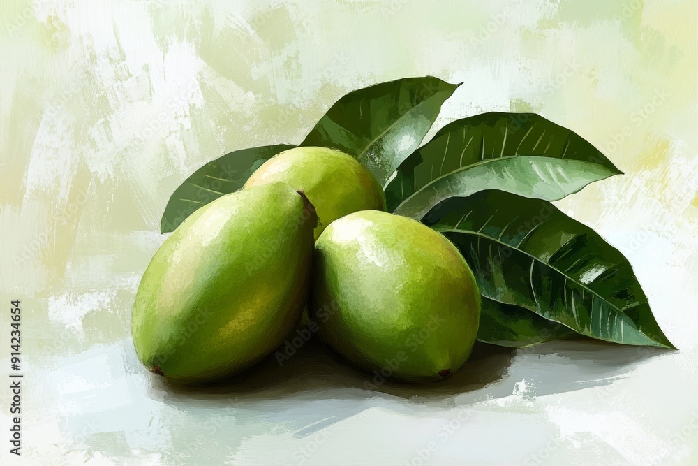 Obraz premium An isolated guava with bright leaves is separated from a transparent background