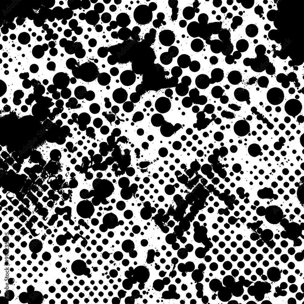 Fototapeta premium Black and White Grunge Texture: Abstract Futuristic Background with Cracks, Scratches, Stains, and Chips - Vintage Dirty Wall Surface