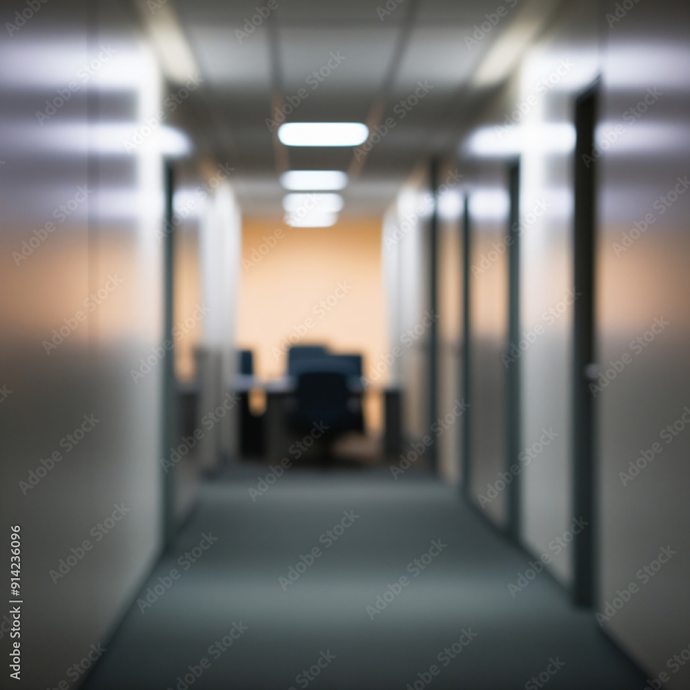 Front corridor blurred image background in office Front corridor blurred image background in office