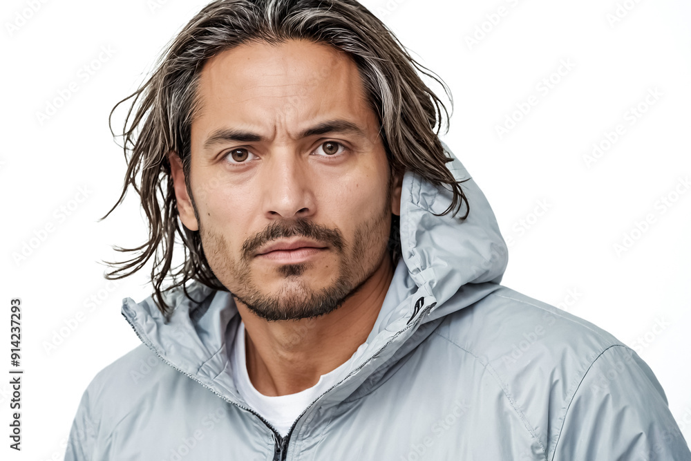 Portrait of a Man in a Grey Hoodie Portrait of a Man in a Grey Hoodie