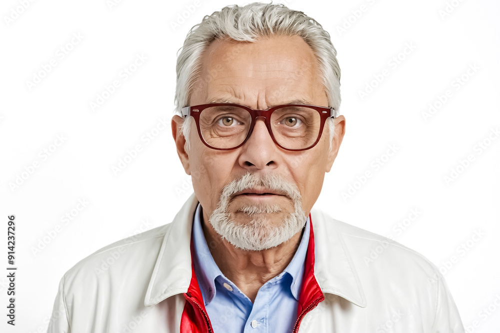 Portrait of a man with grey hair and beard wearing glasses Portrait of a man with grey hair and beard wearing glasses