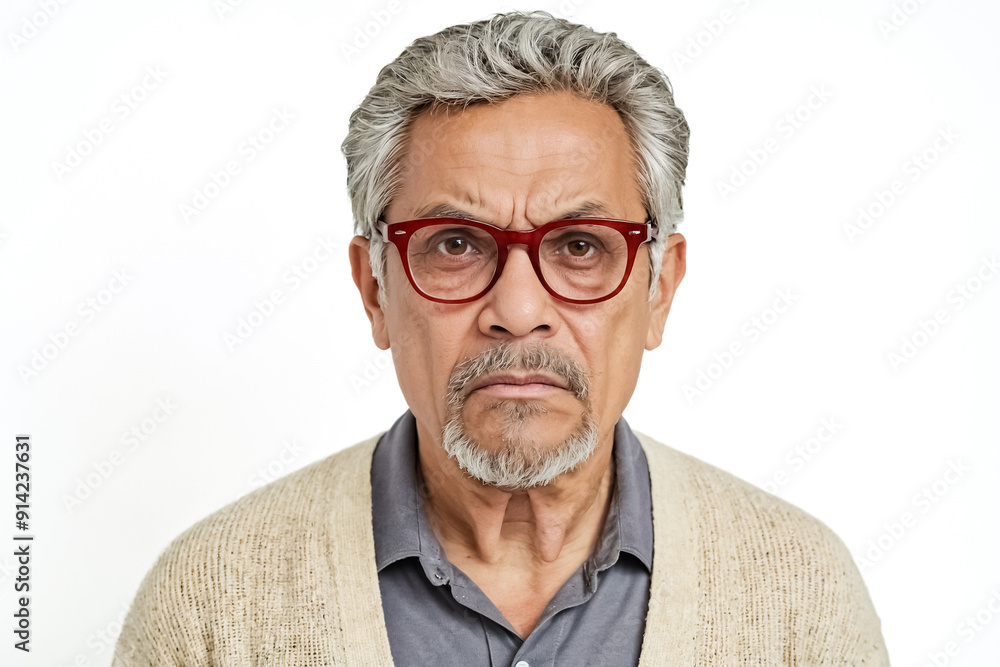 Portrait of an Elderly Man with a Skeptical Expression Portrait of an Elderly Man with a Skeptical Expression