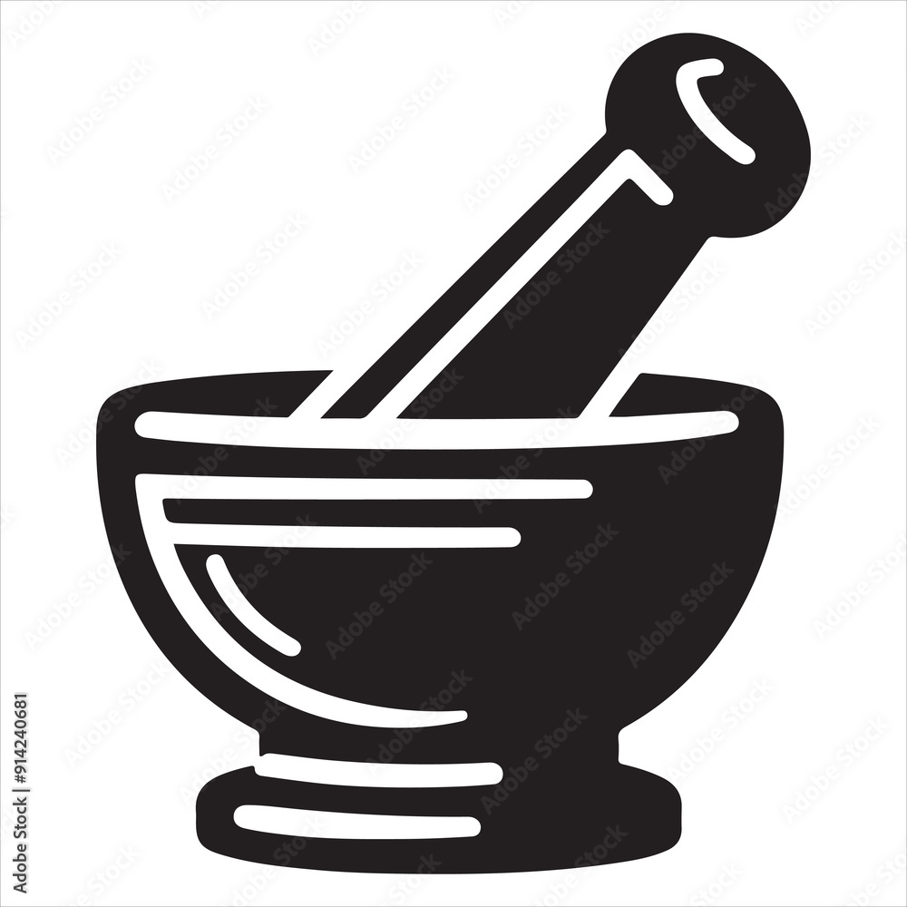 Minimal Mortar and pestle icon symbol flat illustration Minimal Mortar and pestle icon symbol flat illustration
