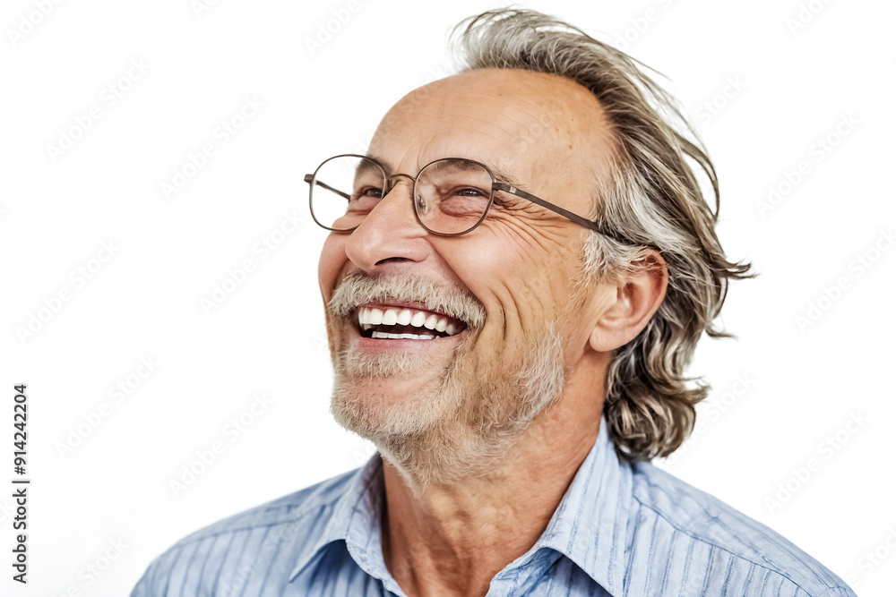 Obraz premium Portrait of a happy senior man laughing