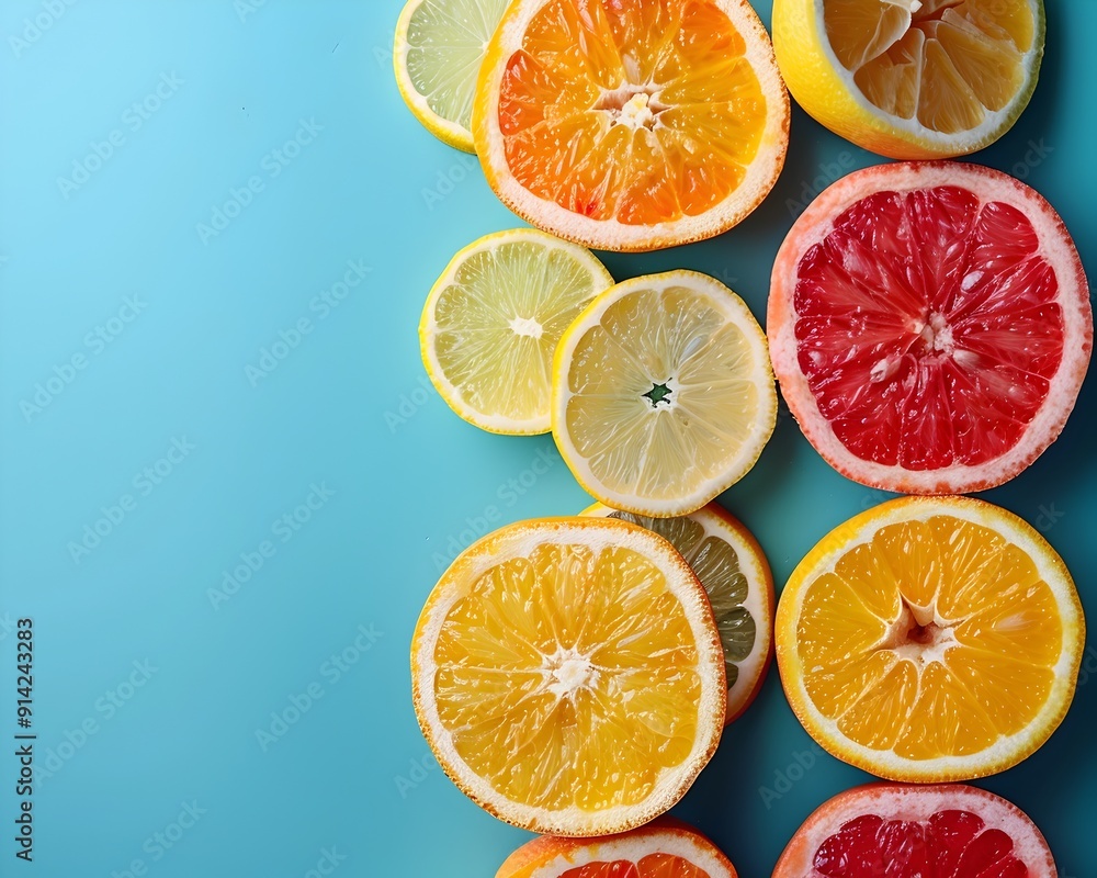 Assorted Vibrant Citrus Fruits Sliced Open Revealing Fresh and Tangy Interior Assorted Vibrant Citrus Fruits Sliced Open Revealing Fresh and Tangy Interior