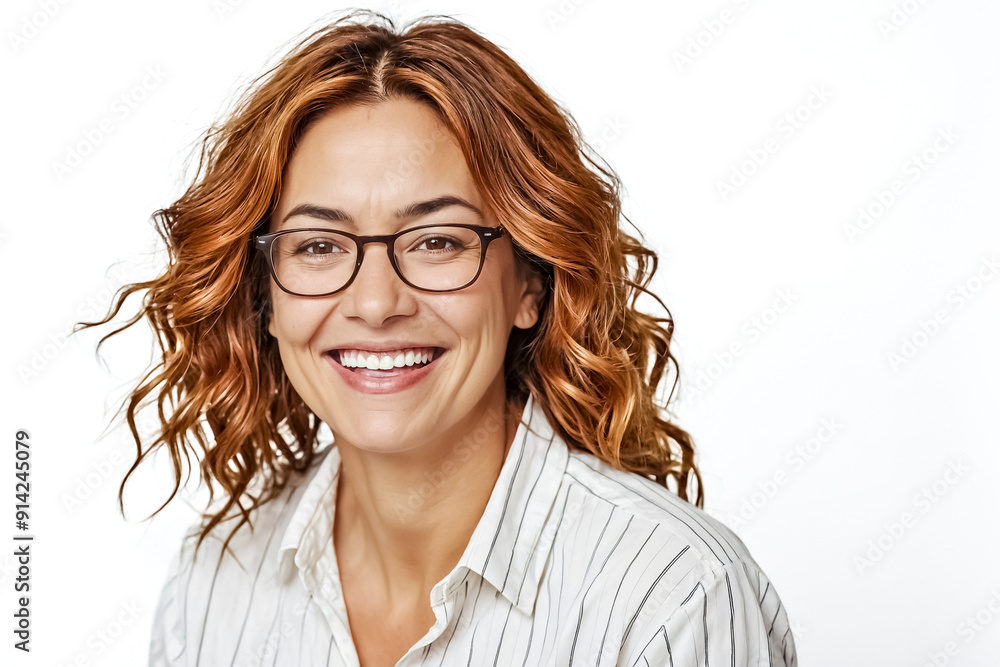 Obraz premium Portrait of a smiling woman with glasses