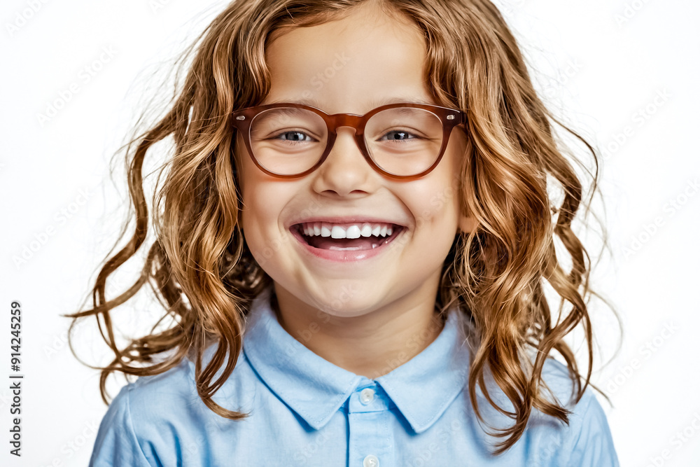 Portrait of a happy young girl with glasses Portrait of a happy young girl with glasses