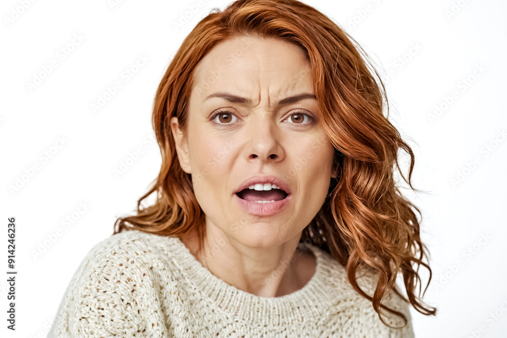 Shocked Woman with Open Mouth and Frowning Face Shocked Woman with Open Mouth and Frowning Face
