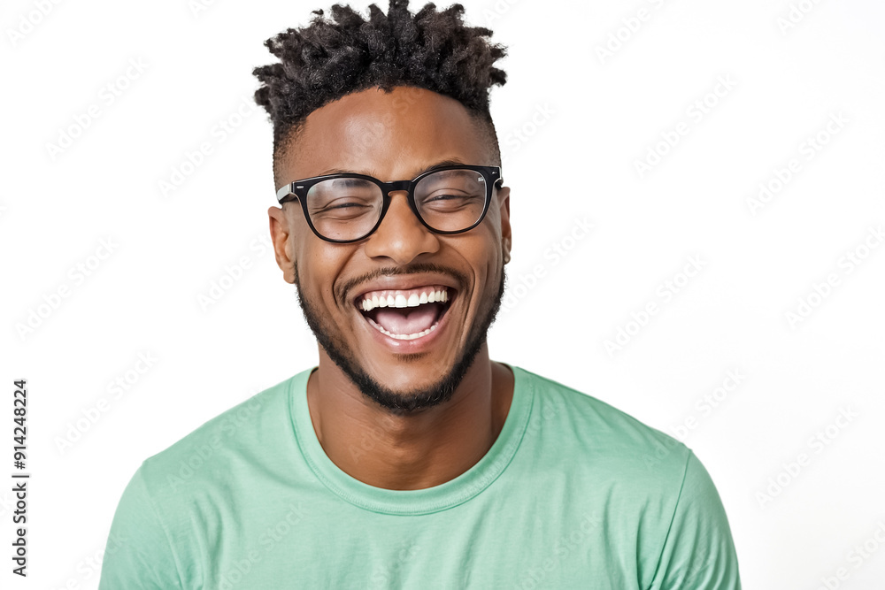 Happy Black Man With Glasses Happy Black Man With Glasses