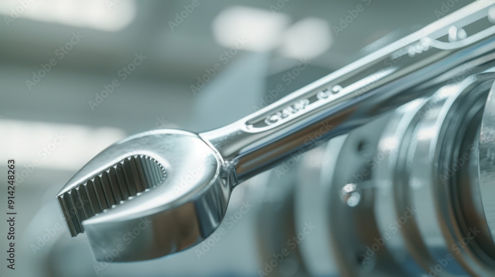 The Metallic Wrench Closeup The Metallic Wrench Closeup