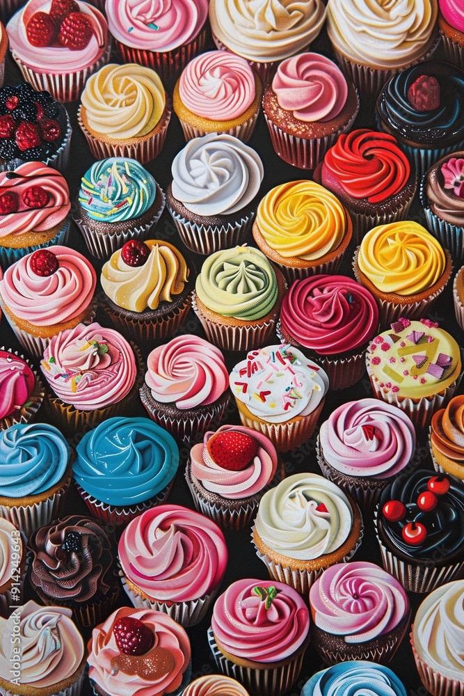 Nahtloser Cupcake / Muffin Hintergrund Nahtloser Cupcake / Muffin Hintergrund