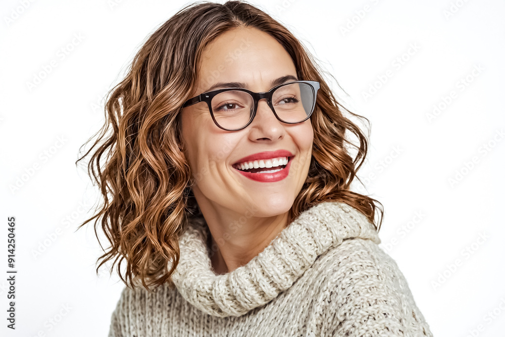 Woman in Glasses Smiling Woman in Glasses Smiling