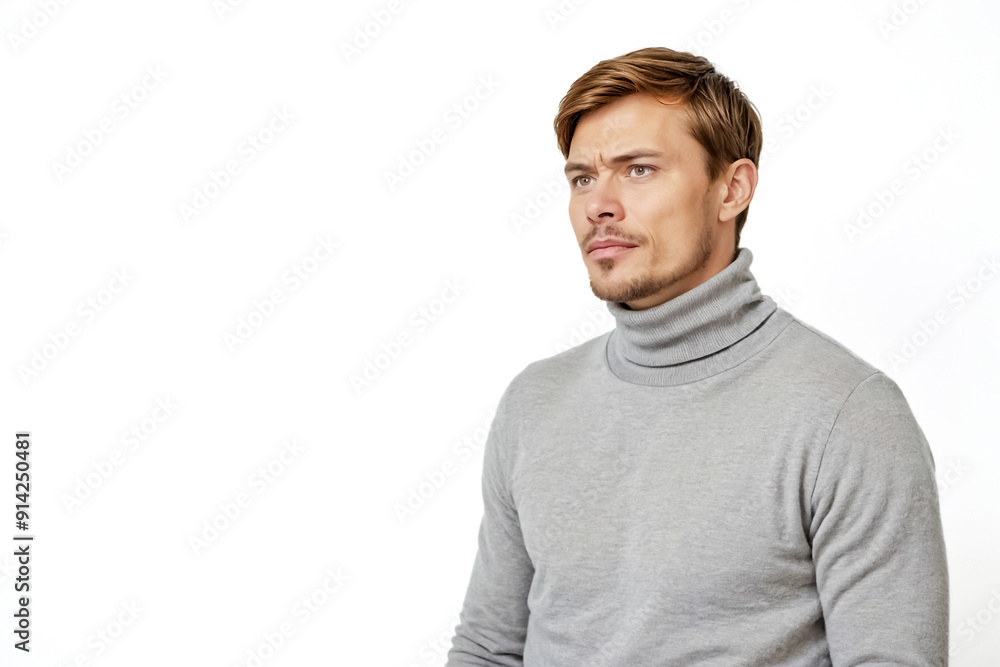 Thoughtful Man in Grey Turtleneck Thoughtful Man in Grey Turtleneck