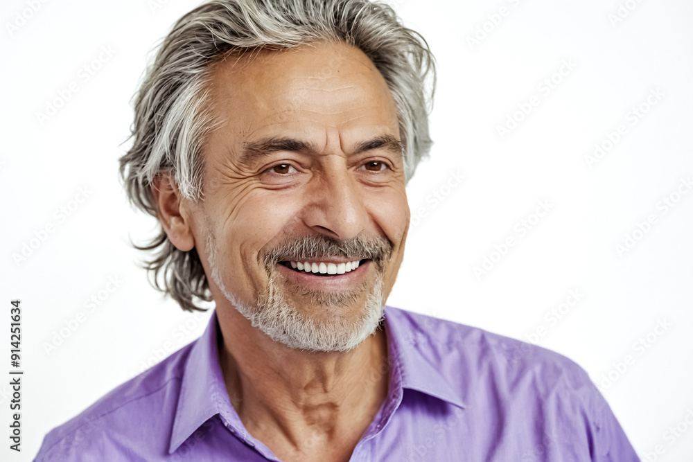 Obraz premium Portrait of a smiling senior man with grey hair