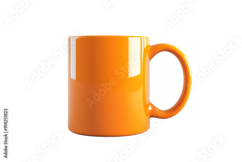 Wallpaper Mural Bright orange coffee mug isolated on a transparent background. Perfect for beverage advertising, branding, or design purposes. Torontodigital.ca