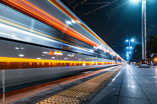 Train Speed Blur Night.