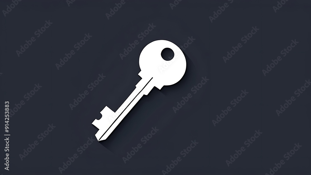 Minimalistic icon of a key with a simple background Minimalistic icon of a key with a simple background