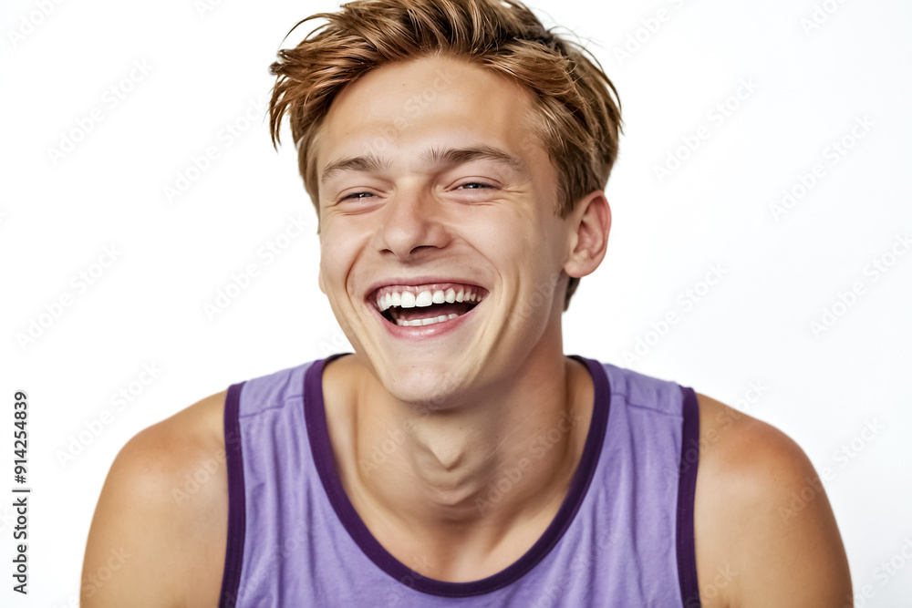 Portrait of a Young Man Smiling with White Teeth Portrait of a Young Man Smiling with White Teeth