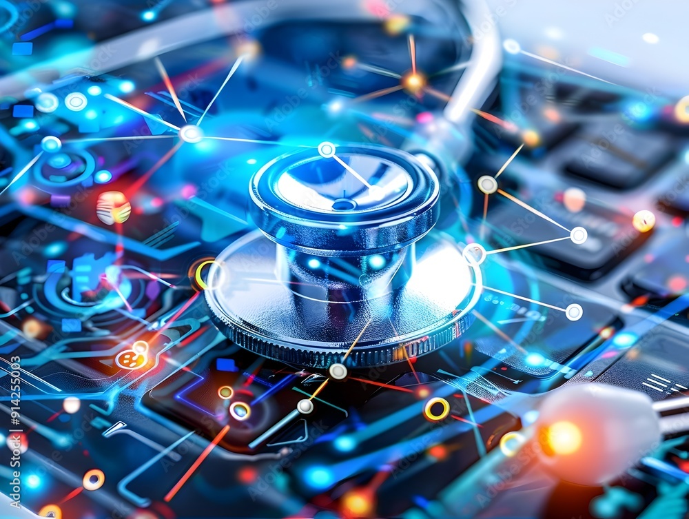Stethoscope with Digital Network Overlay. Stethoscope with Digital Network Overlay.