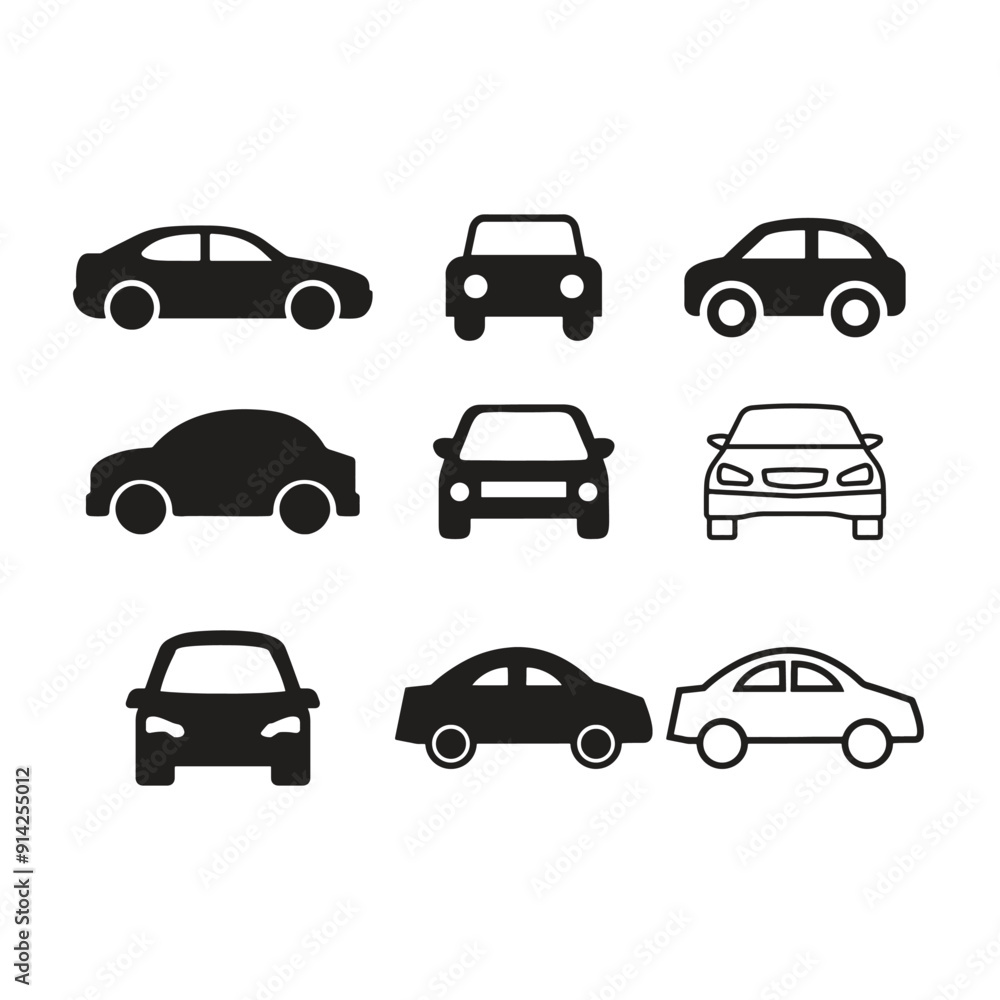 Car icon set vector illustration design on white background Car icon set vector illustration design on white background