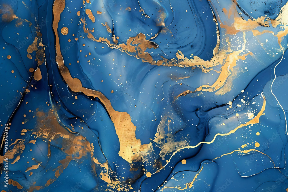 Abstract Blue and Gold Swirls. Abstract Blue and Gold Swirls.