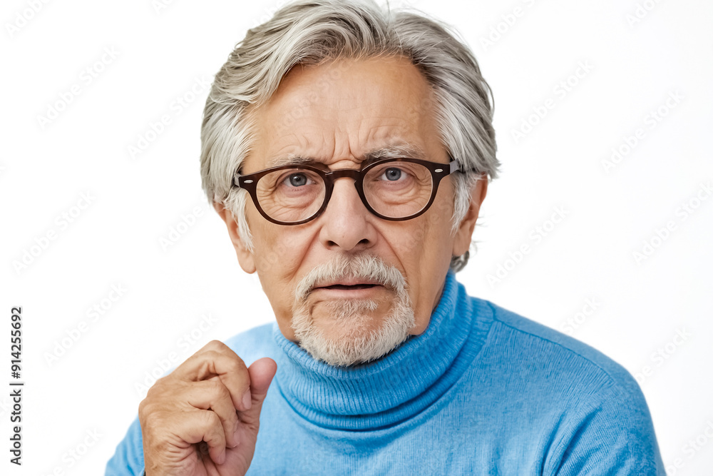 Obraz premium Senior man with a thoughtful expression