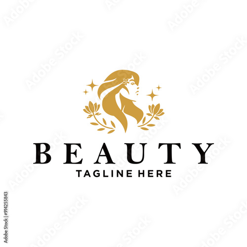 beauty cosmetics logo for cosmetic products, beauty salons, spas, beauty centers, hair salons, and so on