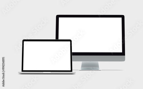 Multi device mockup on a white background