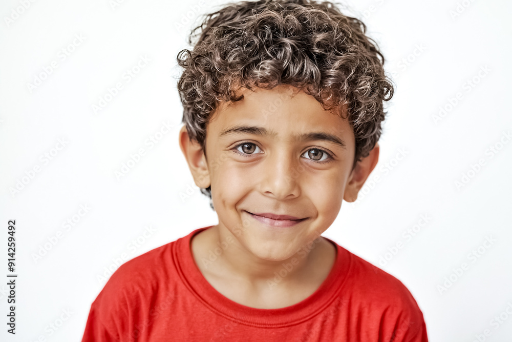 Portrait of a Smiling Boy with Curly Hair Portrait of a Smiling Boy with Curly Hair