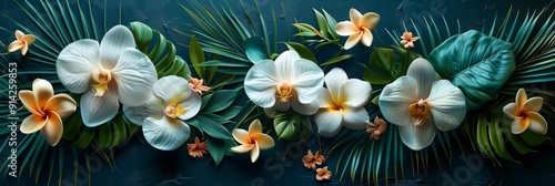 Tropical Lei Garland with Pink Flowers