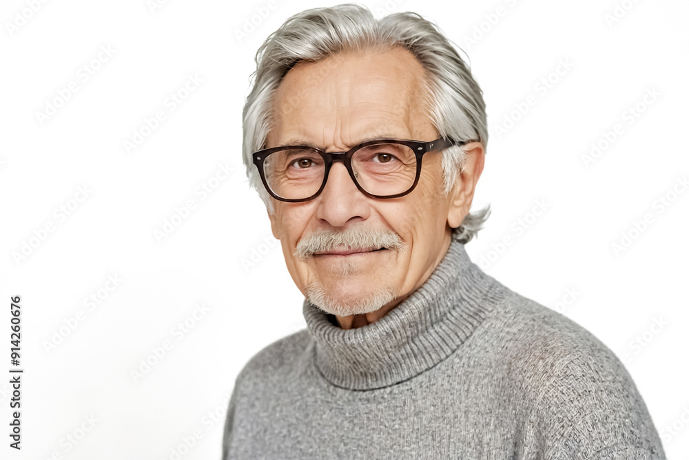 Portrait of a Smiling Senior Man with Grey Hair and Glasses Portrait of a Smiling Senior Man with Grey Hair and Glasses