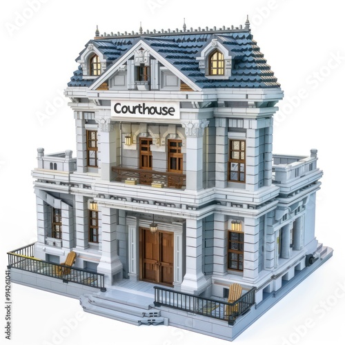 3D Model of a Courthouse Building.