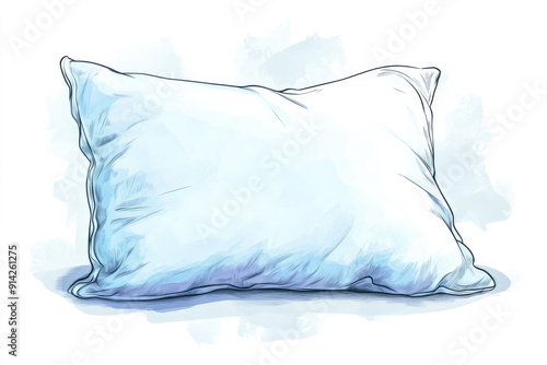 A soft and fluffy pillow resting on a clean surface, representing comfort, relaxation, and a sense of tranquility. The colors are gentle and calming.