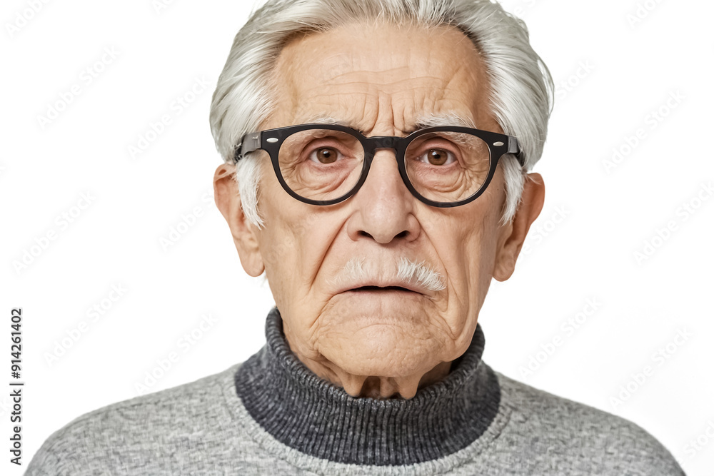 Portrait of a Senior Man with a Concerned Expression Portrait of a Senior Man with a Concerned Expression