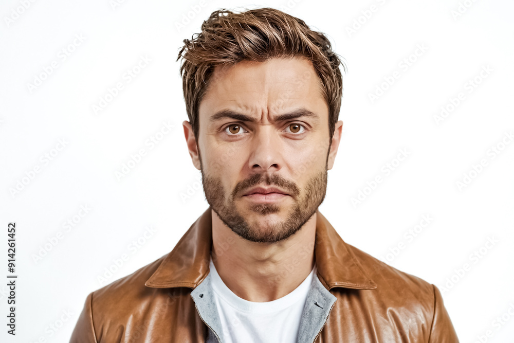 Portrait of a man with a serious expression Portrait of a man with a serious expression