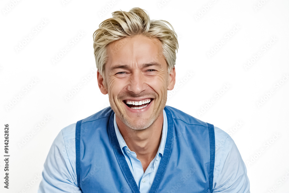 Obraz premium Portrait of a smiling man with blond hair