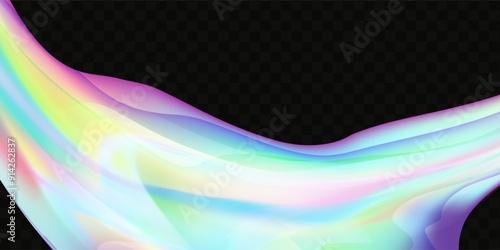 Dynamic spectrum ribbon.Abstract  holographic wave.Flow iridescent fluid.