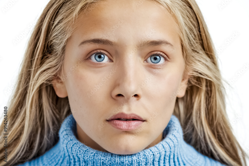 Close Up Portrait of a Young Girl with Blue Eyes Close Up Portrait of a Young Girl with Blue Eyes