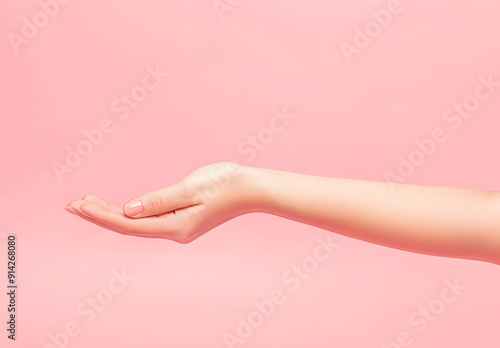 A hand reaching out to touch something, isolated on a white background design