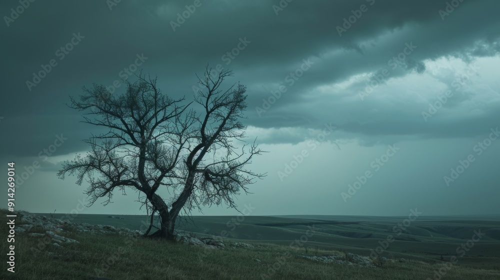 Storm Approaching with Dark Clouds Over Trees, Indicating Heavy Torrential Rainfall and Flash Flooding in Low Pressure Area Associated with La Nina Weather Patterns Storm Approaching with Dark Clouds Over Trees, Indicating Heavy Torrential Rainfall and Flash Flooding in Low Pressure Area Associated with La Nina Weather Patterns