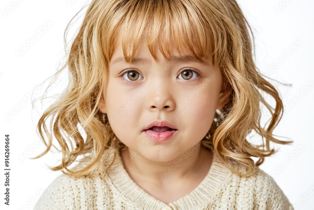 Adorable Little Girl with Blonde Hair and Big Eyes Adorable Little Girl with Blonde Hair and Big Eyes
