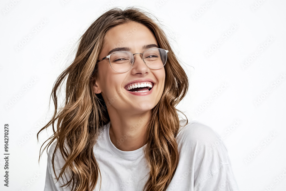 Portrait of a beautiful young woman smiling and laughing Portrait of a beautiful young woman smiling and laughing