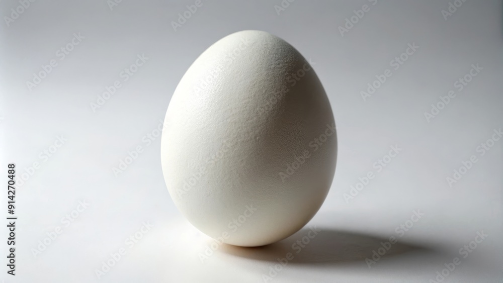 A single, white egg stands upright against a clean white background, representing new beginnings, potential, fragility, and the cycle of life. A single, white egg stands upright against a clean white background, representing new beginnings, potential, fragility, and the cycle of life.