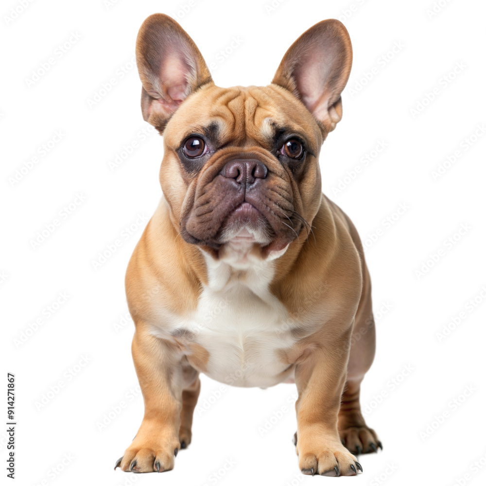 French bulldog isolated on a white background. Portrait of a dog. French bulldog isolated on a white background. Portrait of a dog.