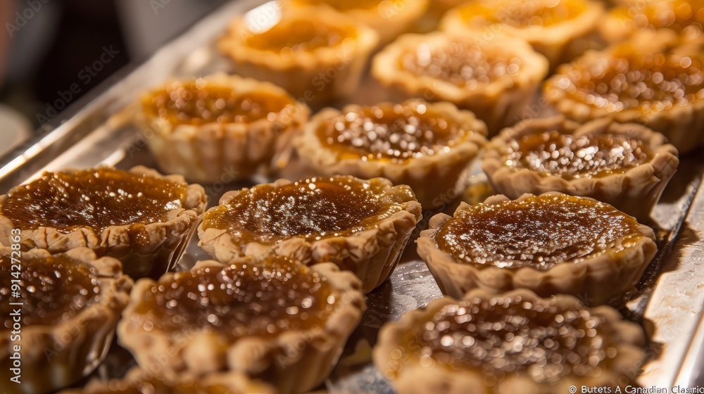 A Close Up of a Tray of Butters Tarts A Close Up of a Tray of Butters Tarts