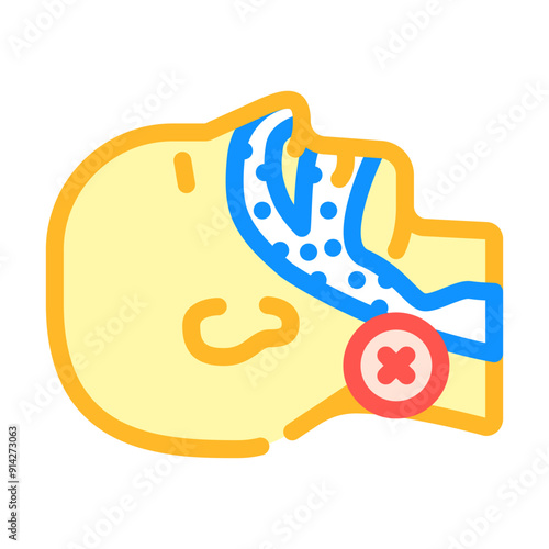 obstructive sleep apnea obesity overweight color icon vector. obstructive sleep apnea obesity overweight sign. isolated symbol illustration