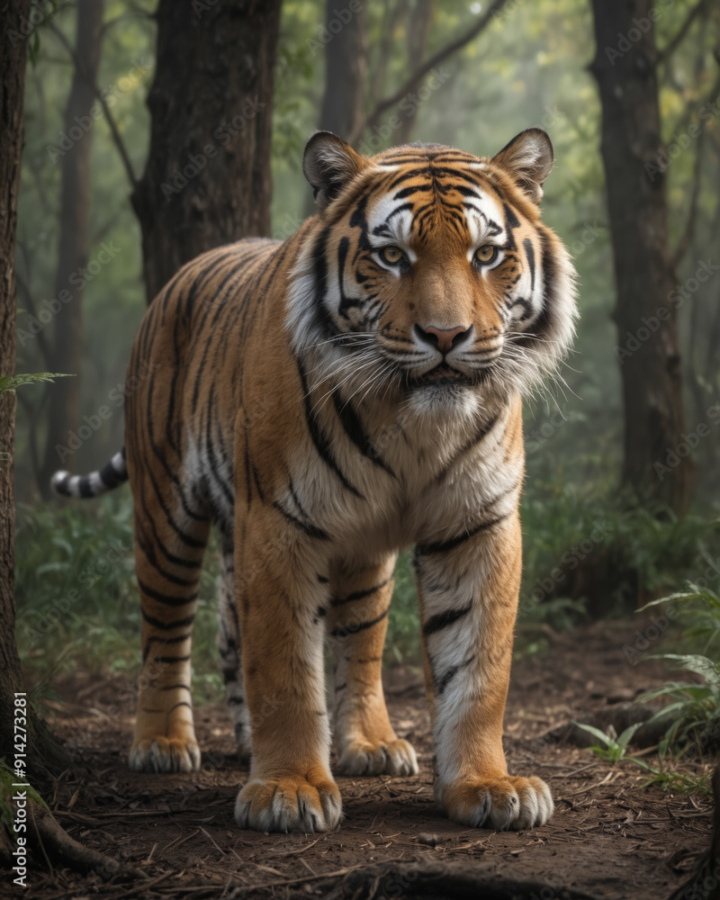 Obraz premium Majestic Tiger in a Lush Forest