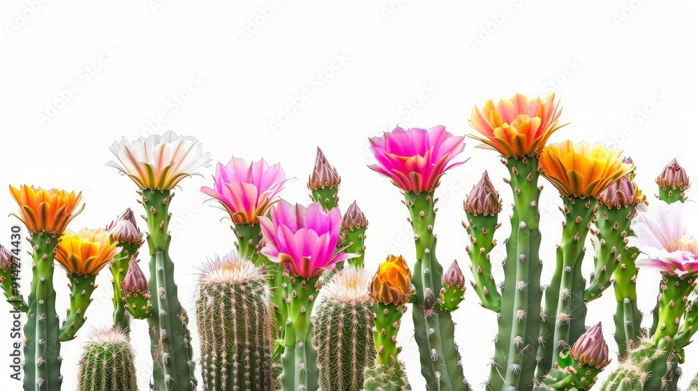 Cactus with Colorful Flowers Cactus with Colorful Flowers